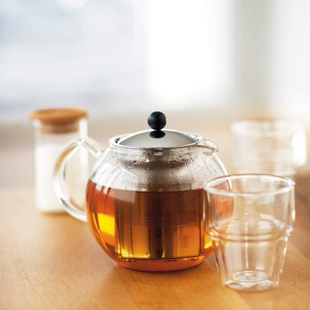 Bodum 1807-16 assam Teebereiter (French Press System,Permanent Edelstahlfilter,Glasgriff),0,5 liters