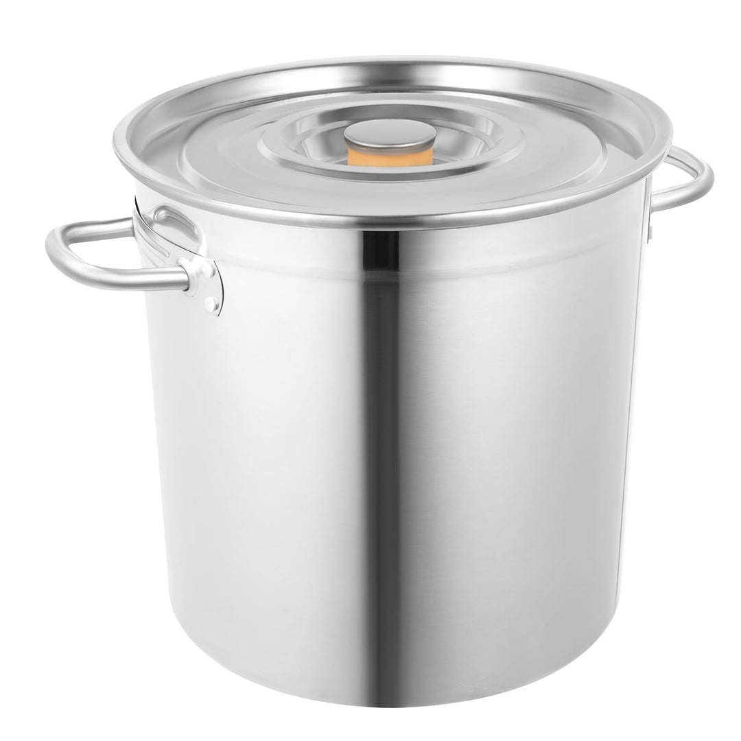 35L Edelstahl Fass Kochtopf Hoch Poliert, Suppentopf Mit Deckel, Kochtopf, Grossraumtopf, Induktion