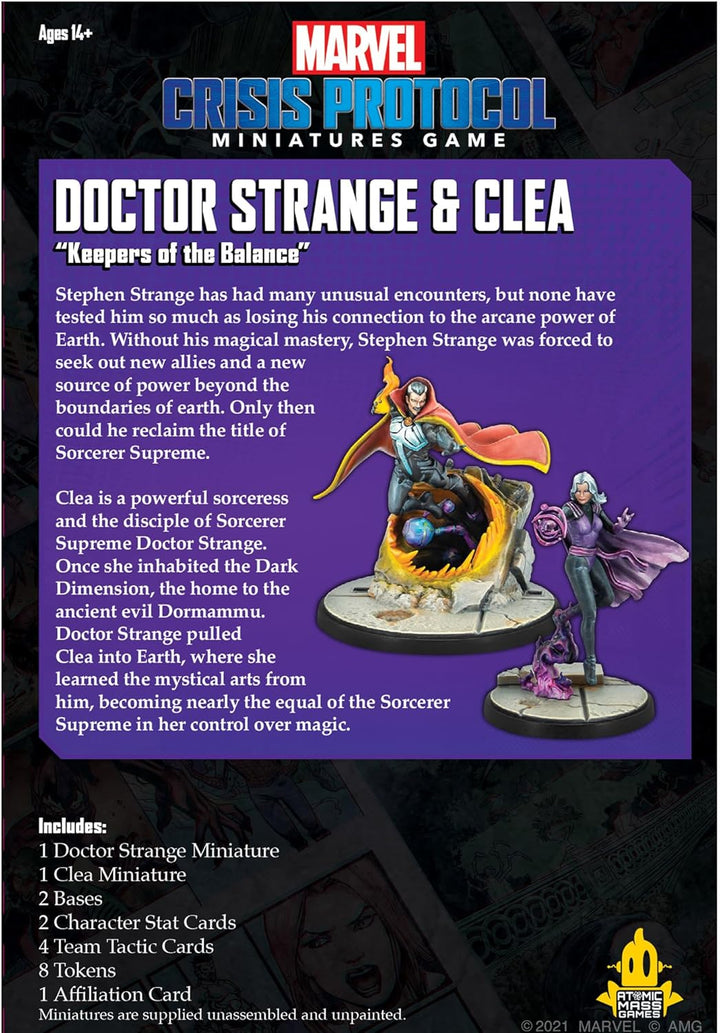 Atomic Mass Games , Doctor Strange & Clea, Miniatures Game, Ages 14+, 2 Players, 45 Minutes Playing