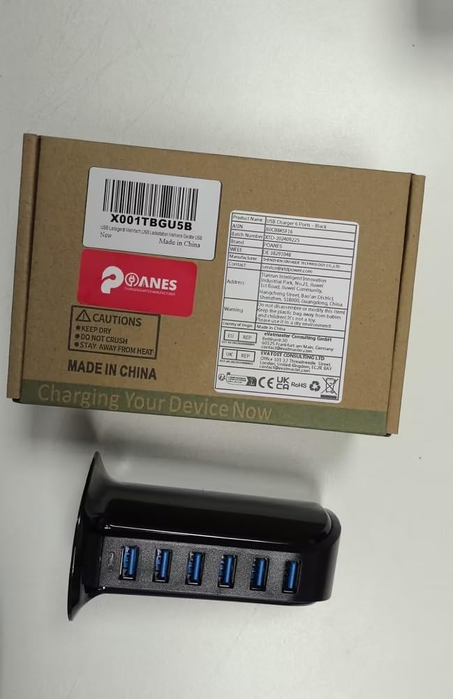 USB Ladegerät Mehrfach,USB Ladestation Mehrere Geräte Netzteil 6 Port für iPhone,Samsung Galaxy,LG,H