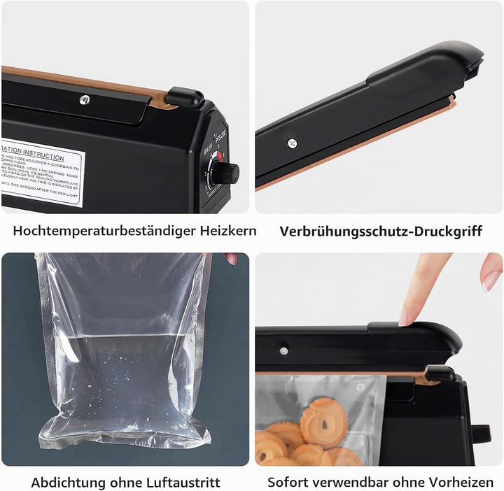 Heisssiegelgerät Folienschweissgerät 200mm, Folienschweissgerät, Impulse Heat Bag Sealer, Bag Sealer