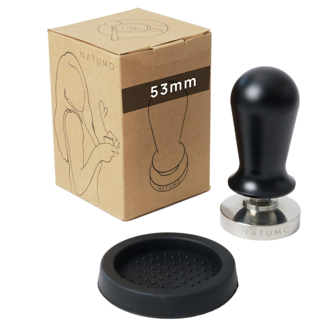 NATUMO Espresso Tamper 53mm, druckregulierend (15kg / 35lbs), Siebträger Zubehör, Kaffe Tamper Set m