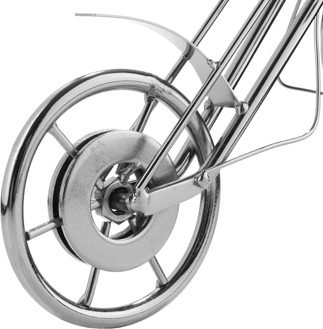 BRUBAKER Flaschenhalter Paar auf Motorrad Metall Skulptur Geschenk mit