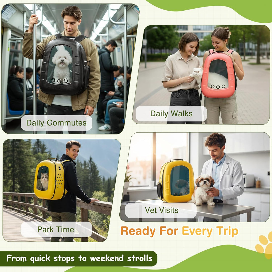 ALLSOPETS Katzenträger-Rucksack Bubble Hunderucksackträger Faltbares Haustier Rucksack für Katzen We