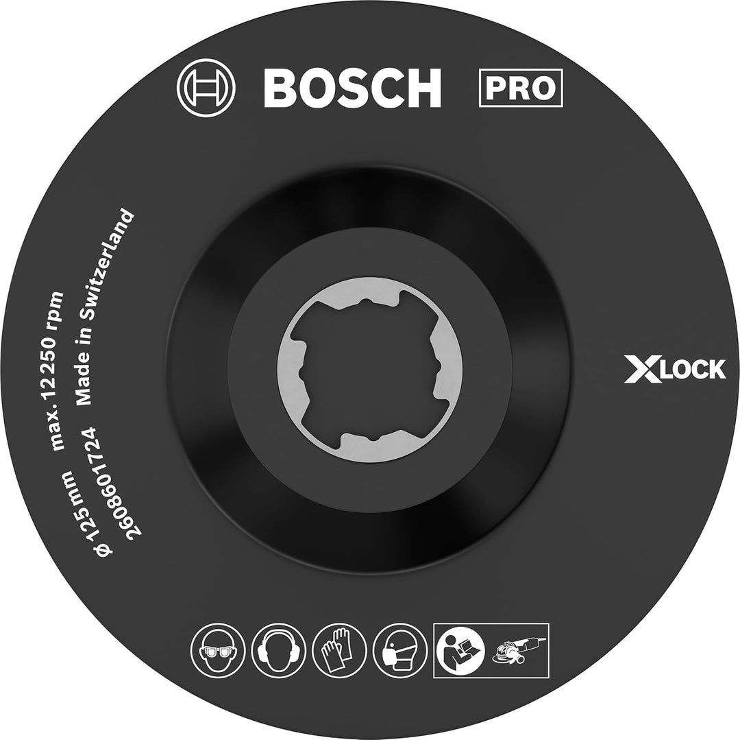 Bosch Accessories 1x SCM Stützteller (mit Mittelstift, X-LOCK, Ø125 mm), 125 mm