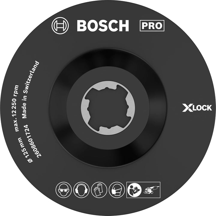 Bosch Accessories 1x SCM Stützteller (mit Mittelstift, X-LOCK, Ø125 mm), 125 mm