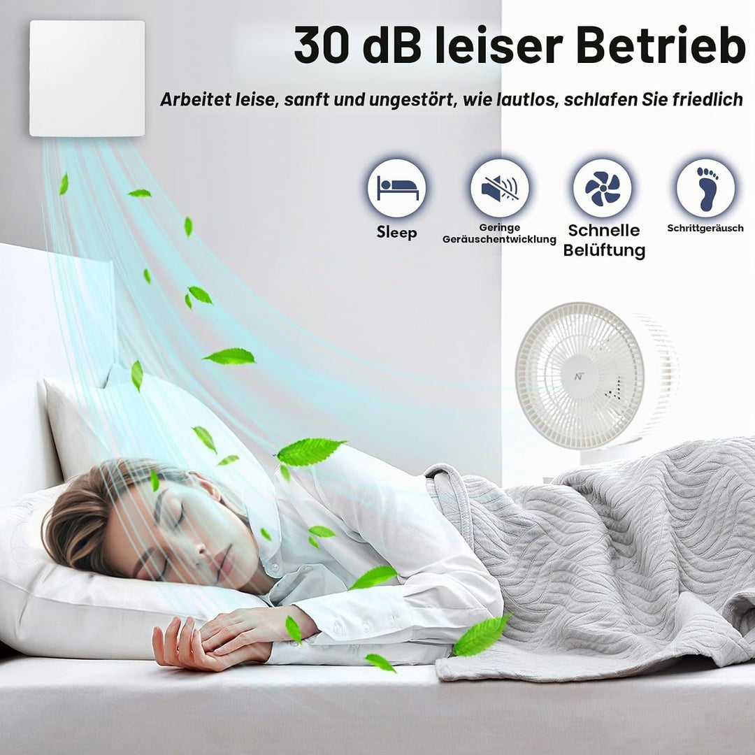 Abluftventilator 100 mm, VMC Badezimmer, 130 m³/h, Fernbedienung, 2 Richtungen, 3 Geschwindigkeitsst