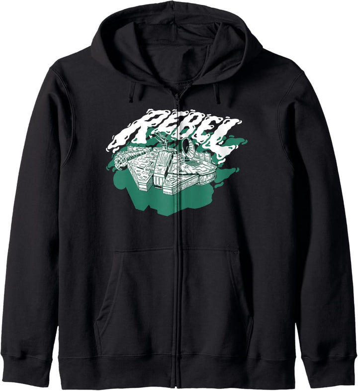 Star Wars Rebel Falcon Grunge Poster Kapuzenjacke