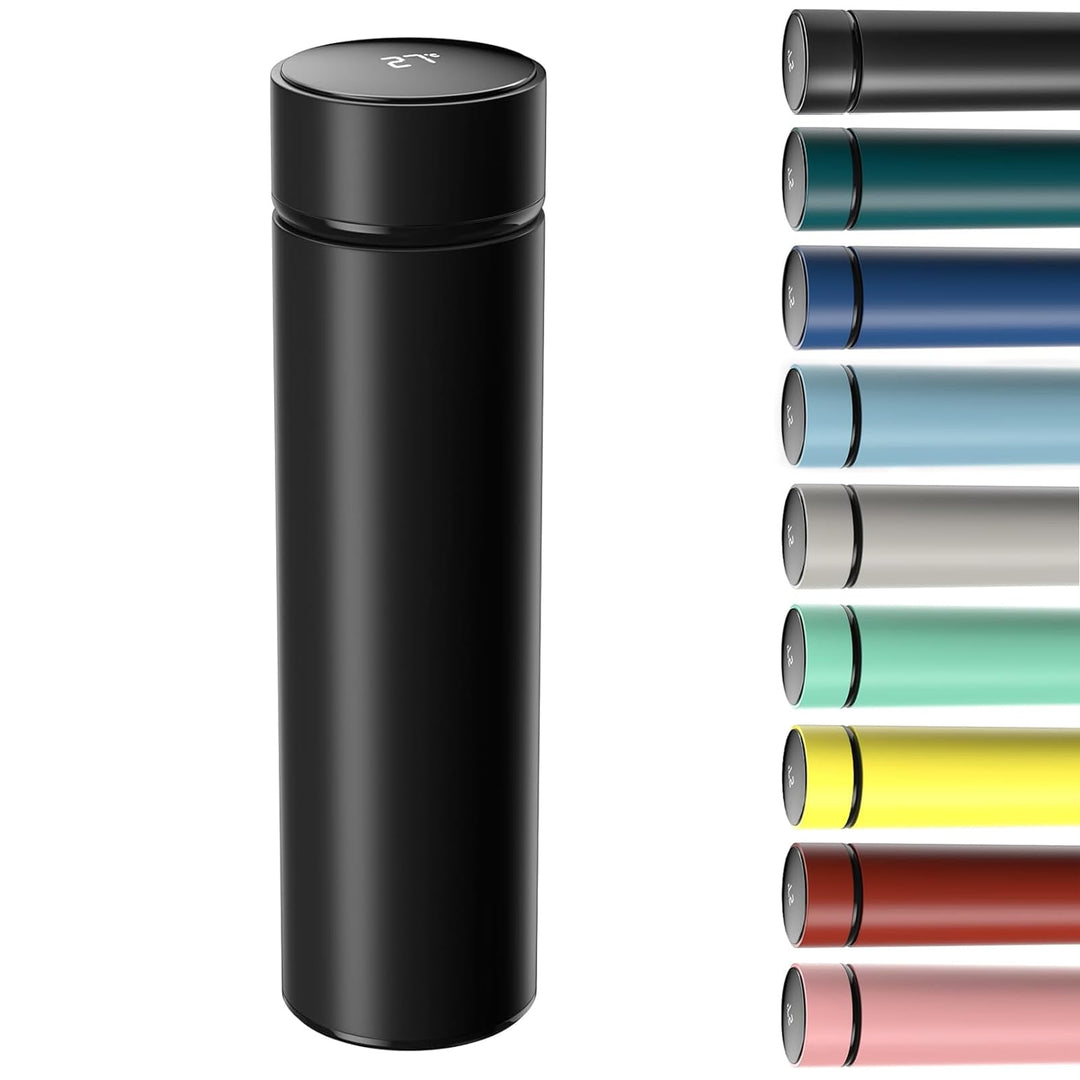 Homealexa 500ml Thermosflasche, Vakuum Isolierbecher Trinkflasche aus 304 Edelstahl, LED-Touchscreen