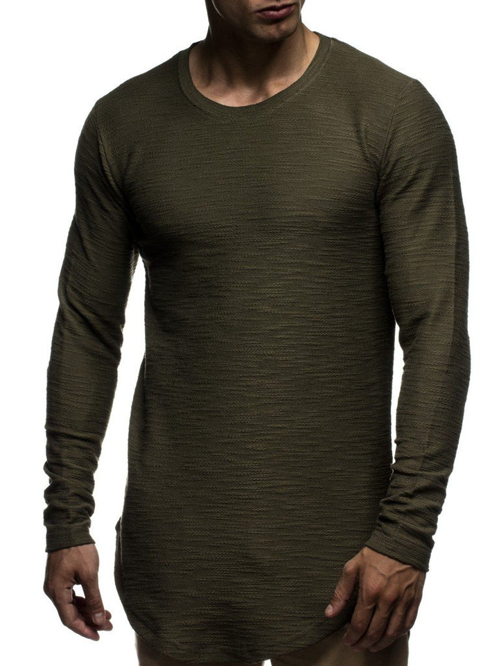Leif Nelson Herren Pullover Rundhals-Ausschnitt Schwarzer Männer Longsleeve dünner Pulli Sweatshirt