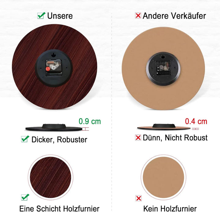 TAHEAT 20 cm Küsten Muschel Seestern Wanduhr, Genau Dekorativ Uhren, Leise Nicht tickend Leicht zu l