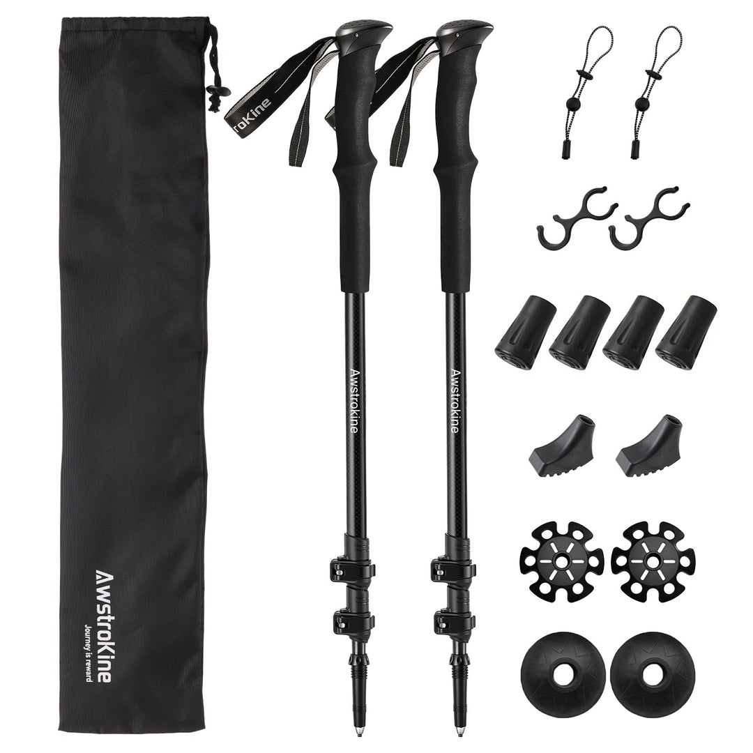 Ultraleichte Carbonfaser-Teleskop-Wanderstöcke – 172 g Nordic-Walking-Stöcke mit Voll-Eva-Griffen, A