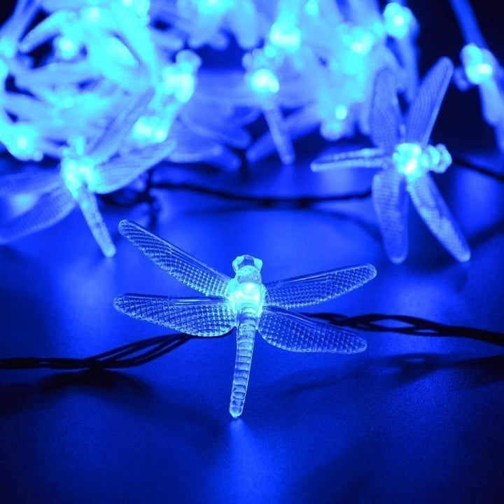 KEEDA 20 LED Solar Libellen Lichterkette - Wasserdicht, 8 Modi - Aussen 16ft Solarleuchten für Garte