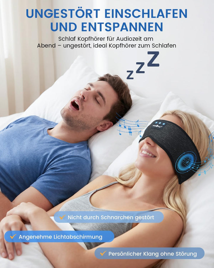 MUSICOZY Schlafkopfhörer Bluetooth 5.4, Bequem &amp; Ultraleicht Stirnband kopfhörer zum Schlafen mit Hi
