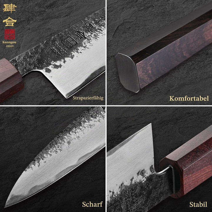 kanngou Japanisches Messer AUS-8 Stahl, 21 cm Gyuto Kochmesser
