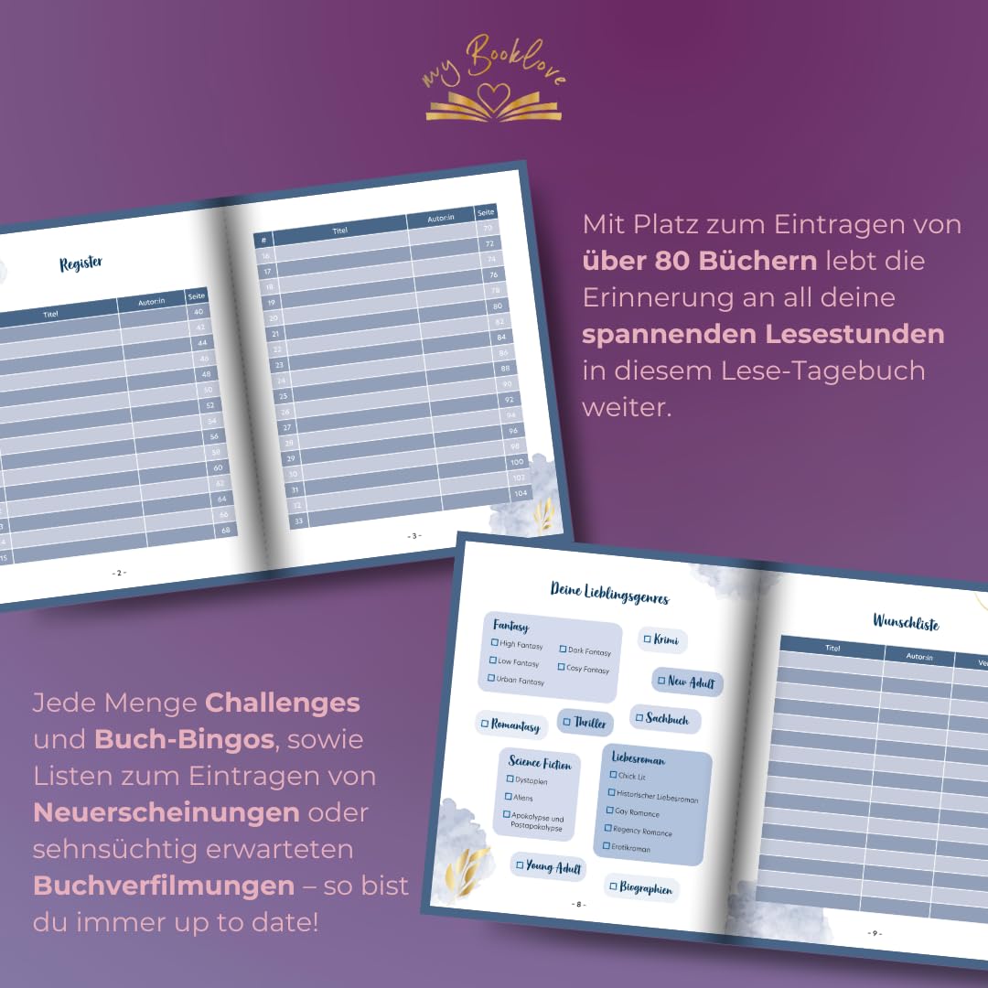 My Booklove: Mein Buch Journal - Dark: Mit Eintrageseiten für Bücher, Buchbingo, Challenges, Buch-St