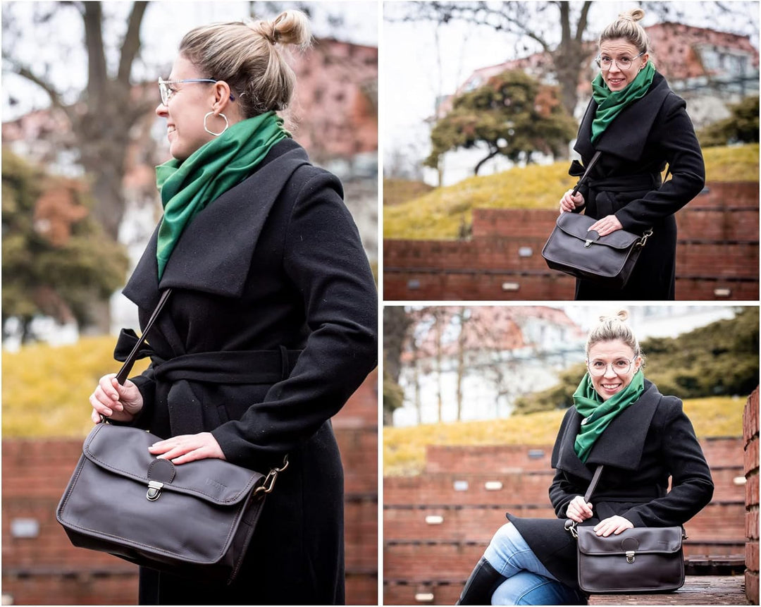 LECONI Schultertasche Leder Umhängetasche Damentasche Handtasche für Damen – Frauen Ledertasche echt