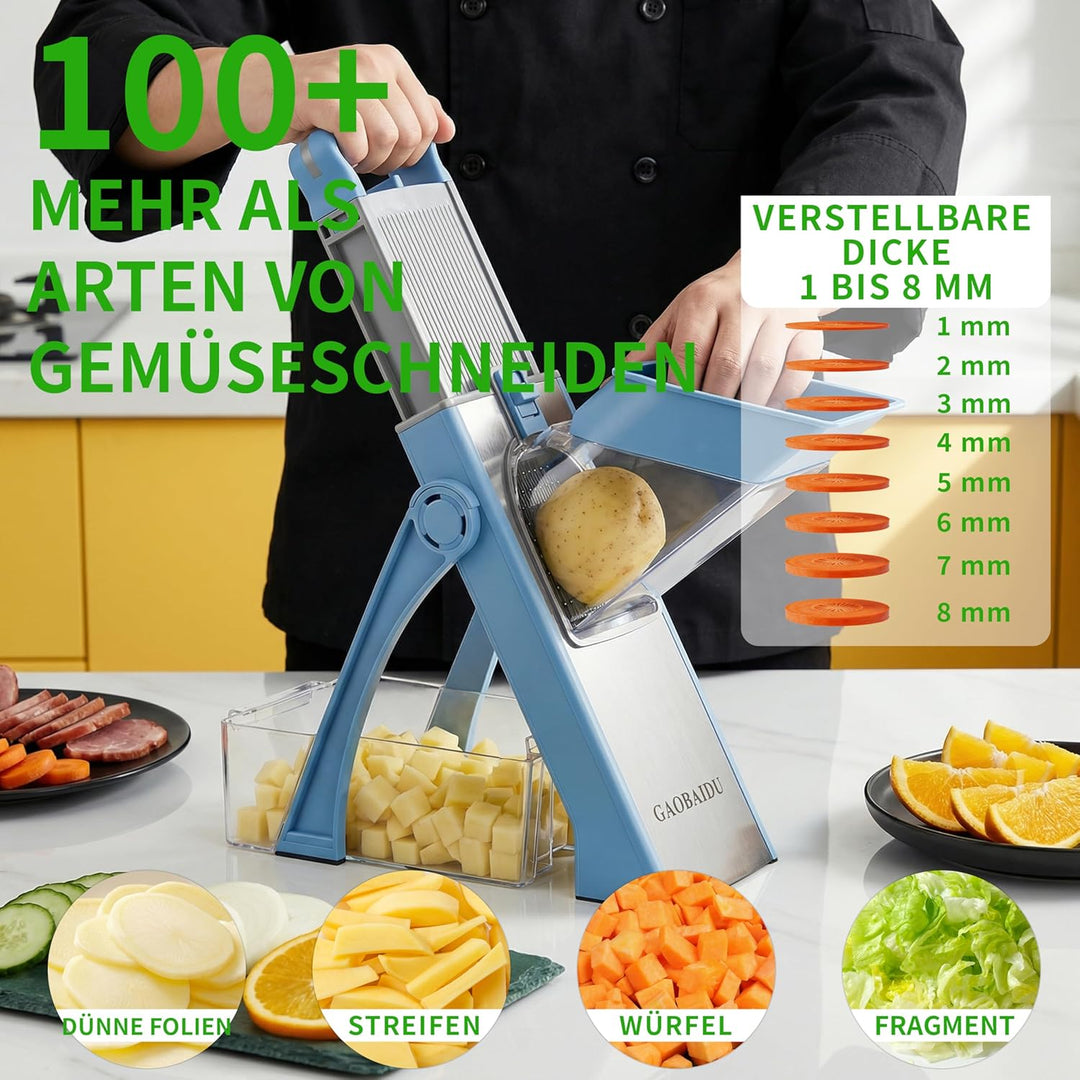 Mandoline Vegetable Slicer Pommesschneider Gurkenhobel，für die Küche, Zerkleinerer, Gemüseschneider
