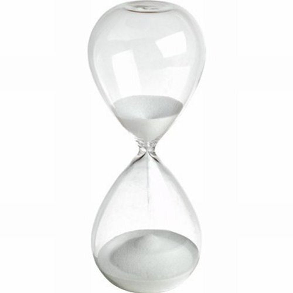 Sanduhr, farbig, Glas, Geburtstag 10 Minutes weiss, 10 Minutes Weiss