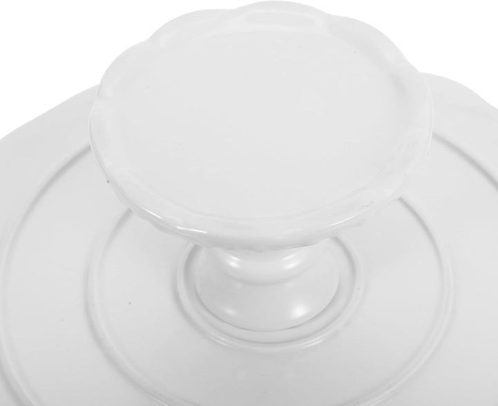 DOITOOL Kuchenplatte Mit Fuss Keramik Kuchen Display Stehen Runde Cupcake Stehen Dessert Turm Cupcak