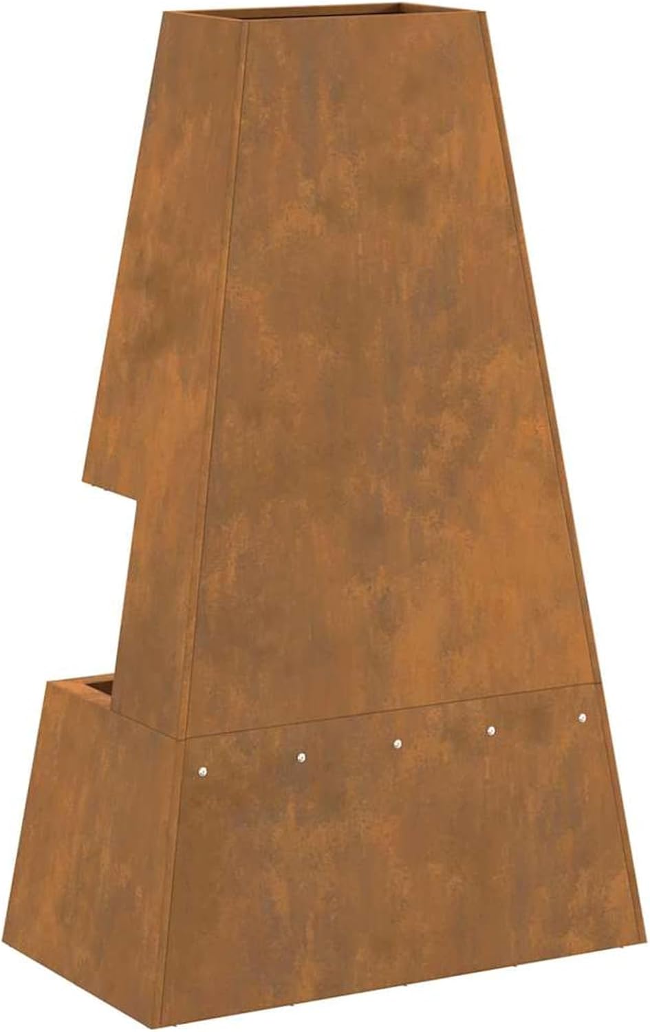 Gecheer Feuergrill, kegelförmiges Design, 60x35x100 cm, Cortenstahl, für Aussenbereich und Entspannu