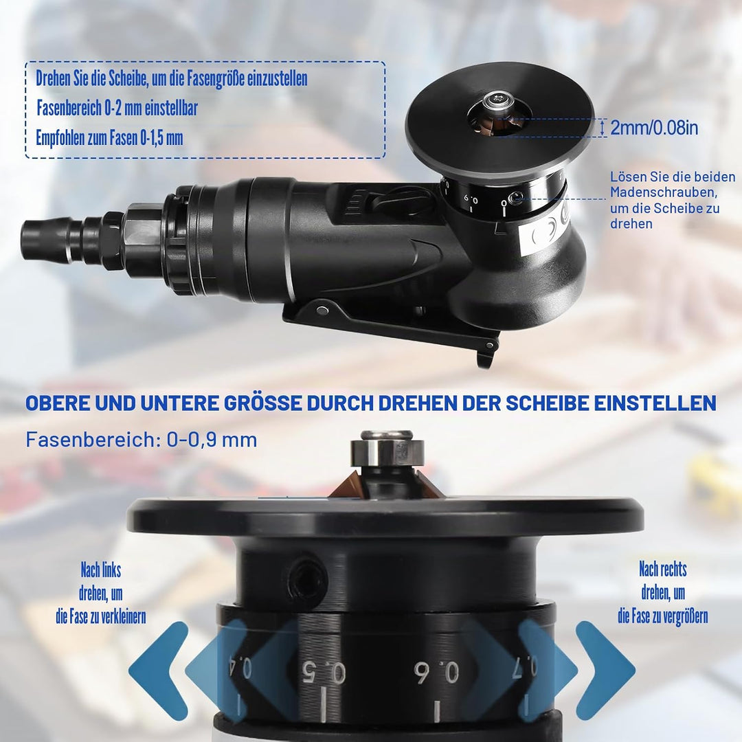 Mini Pneumatische Anfasmaschine Handheld 30000 U/min 45° Arc Burr Trimming Pneumatische Fasenmaschin