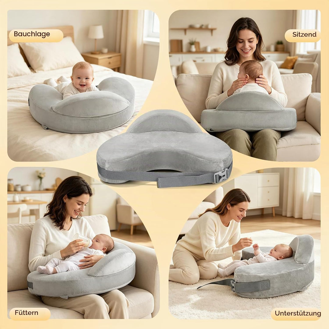 Memory Foam Nursing Pillow, Plus Size Breastfeeding Pillow with Safety Fence, Ergonomischer Komfort