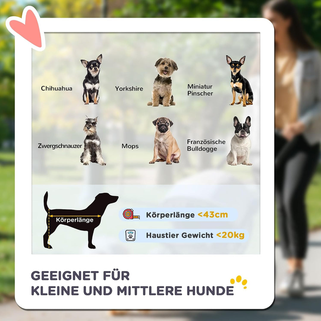 PawHut Hundewagen Hundebuggy klappbar für Hunde &amp; Katzen bis 20 kg Katzenbuggy mit geländegängige Gu