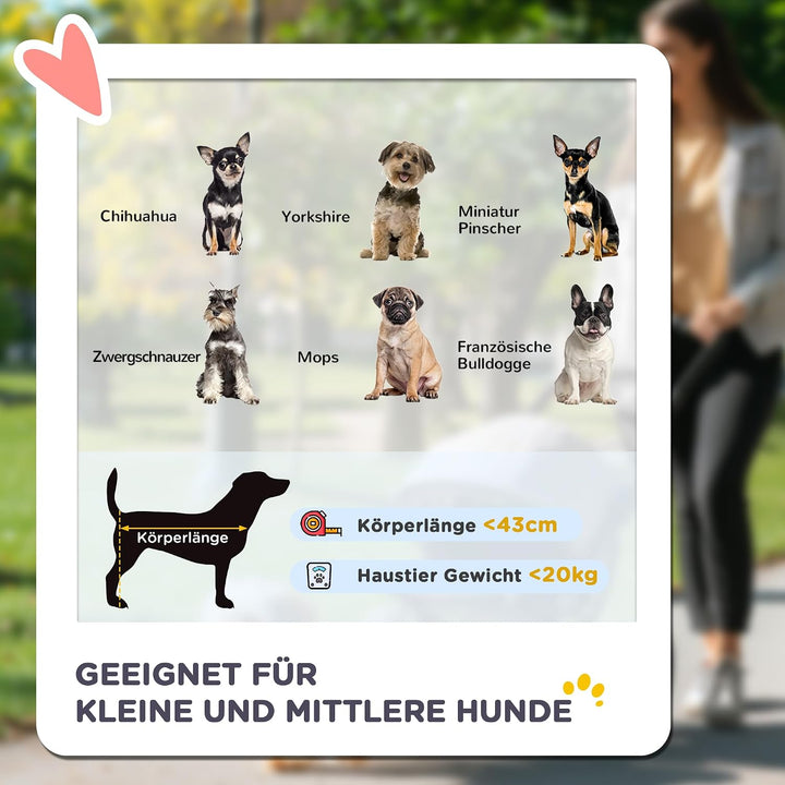 PawHut Hundewagen Hundebuggy klappbar für Hunde &amp; Katzen bis 20 kg Katzenbuggy mit geländegängige Gu