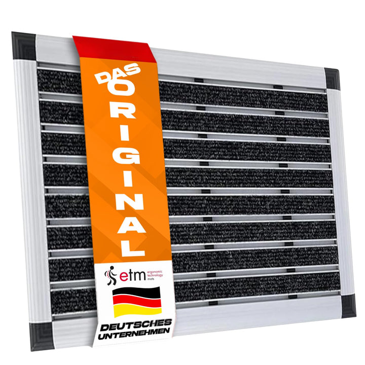 etm Alu Fussmatte Elegant Mat - effektiv reinigender Fussabtreter - Schmutzfangmatte in 2 Grössen -