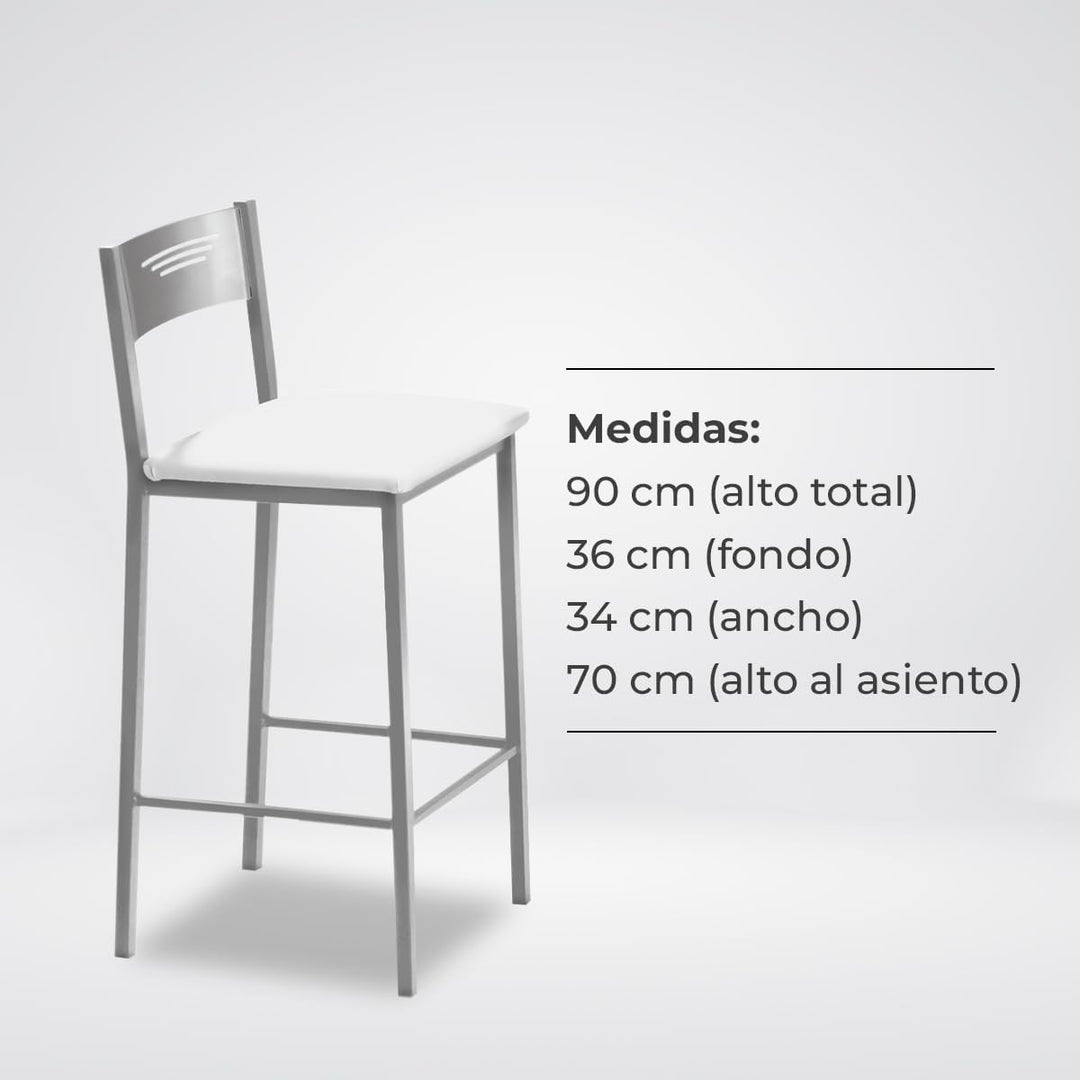 ASTIMESA Küchenhocker, hoch, 70 cm, Kunstleder, Weiss, Weiß