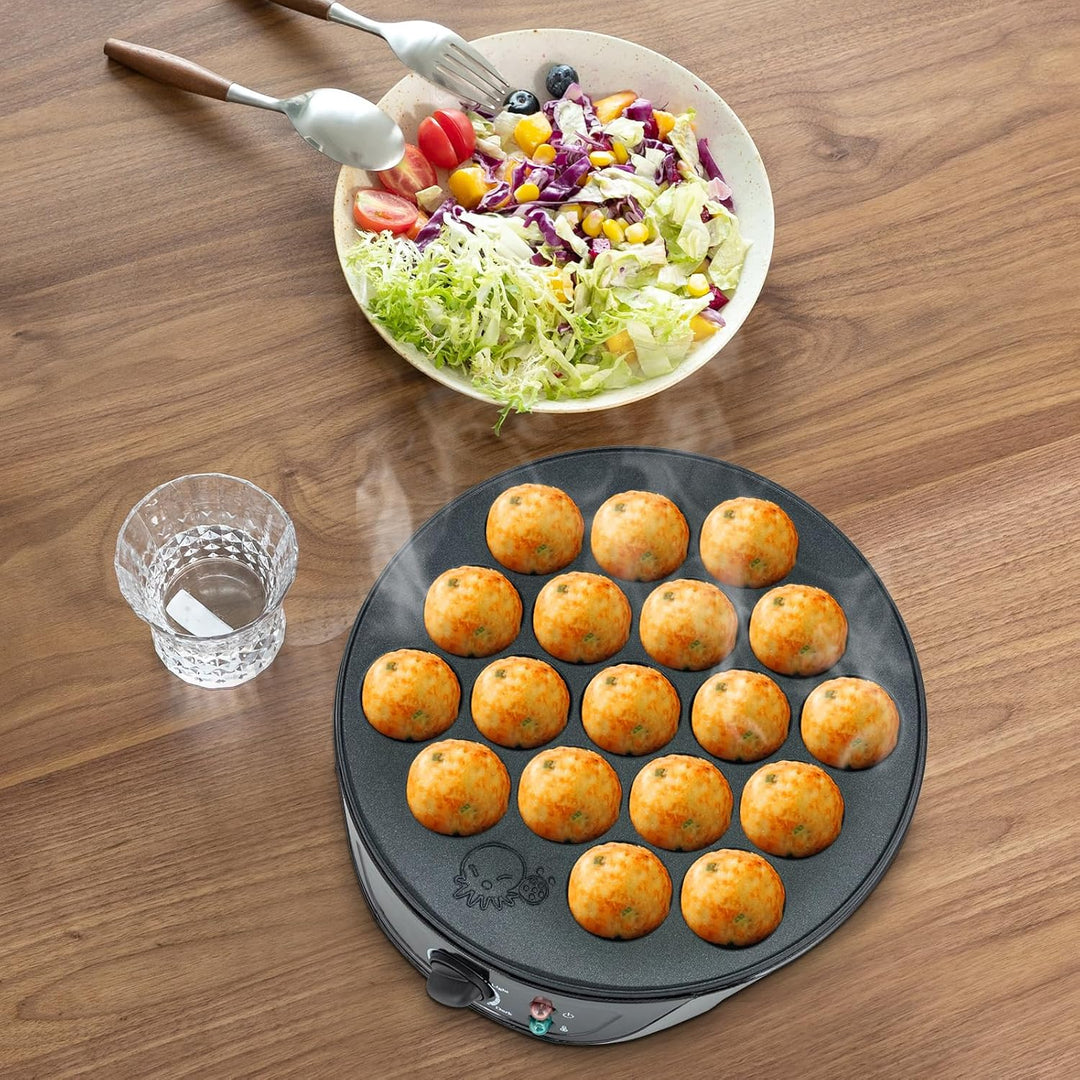 Takoyaki Grill Tablett Gusseisen Pancake Ball Maker mit 18-Hole Loch | 750W Maschine zur Herstellung