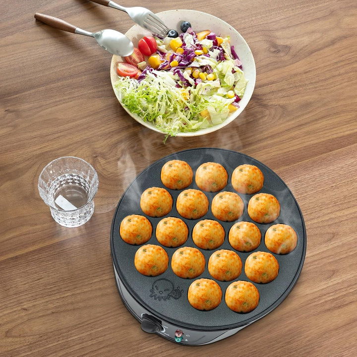 Takoyaki Grill Tablett Gusseisen Pancake Ball Maker mit 18-Hole Loch | 750W Maschine zur Herstellung