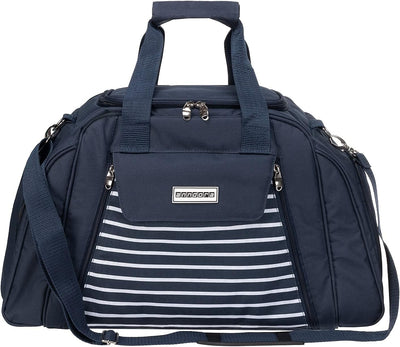 anndora Picknicktasche mit Kühlfach Navy blau weiss gestreift 29 Teile 4 Personen 3655: Navy Blau We