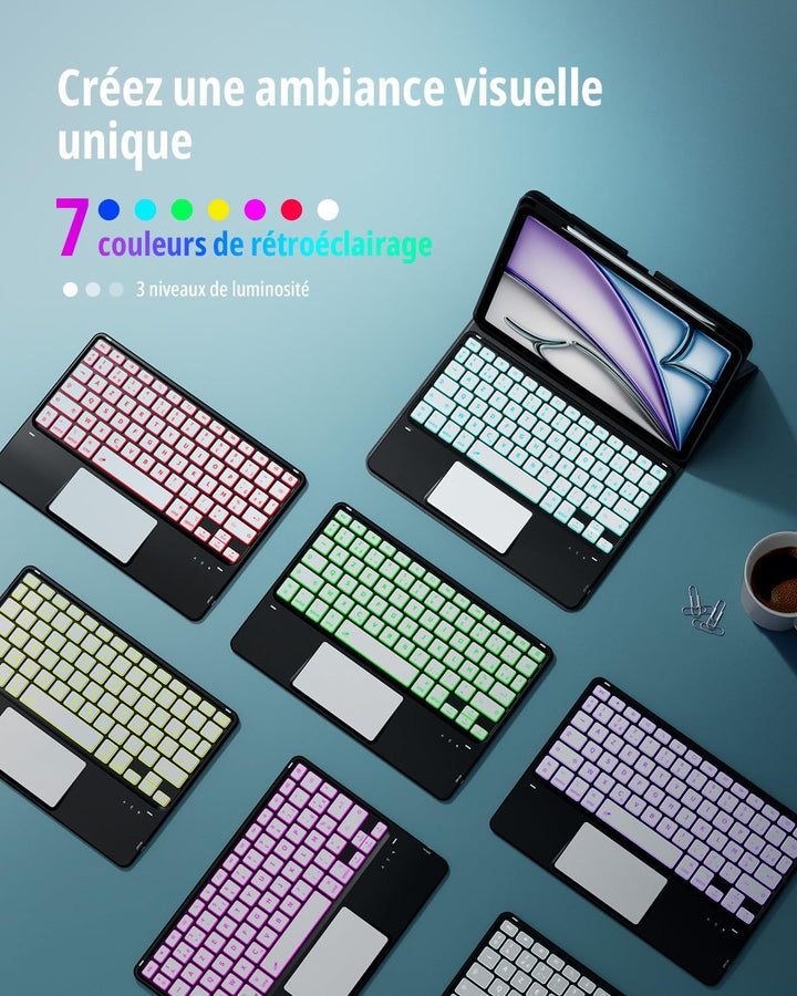 CACOE Tastatur Hülle Kompatibel mit iPad Air 7 Generation 2025 M3 11 Zoll/Air 6/5/4 Generation 2024/