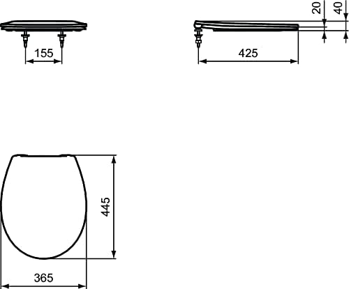 Ideal Standard E131801 Eurovit WC-Sitz, Weiss Universal Design mit Softclosing, Universal Design mit