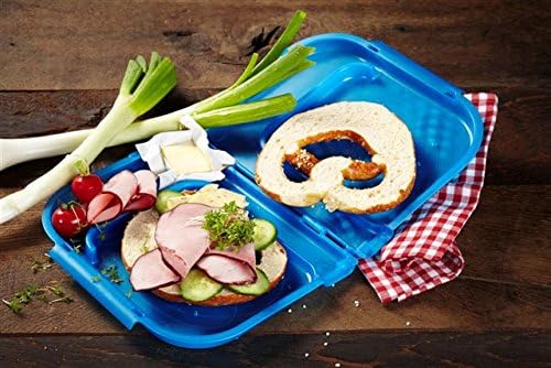 Brezel-Schneidebox (blau) inkl. Kunststoff-Messer - Brezen-Schneidebox - Brezelschneider - sichere S