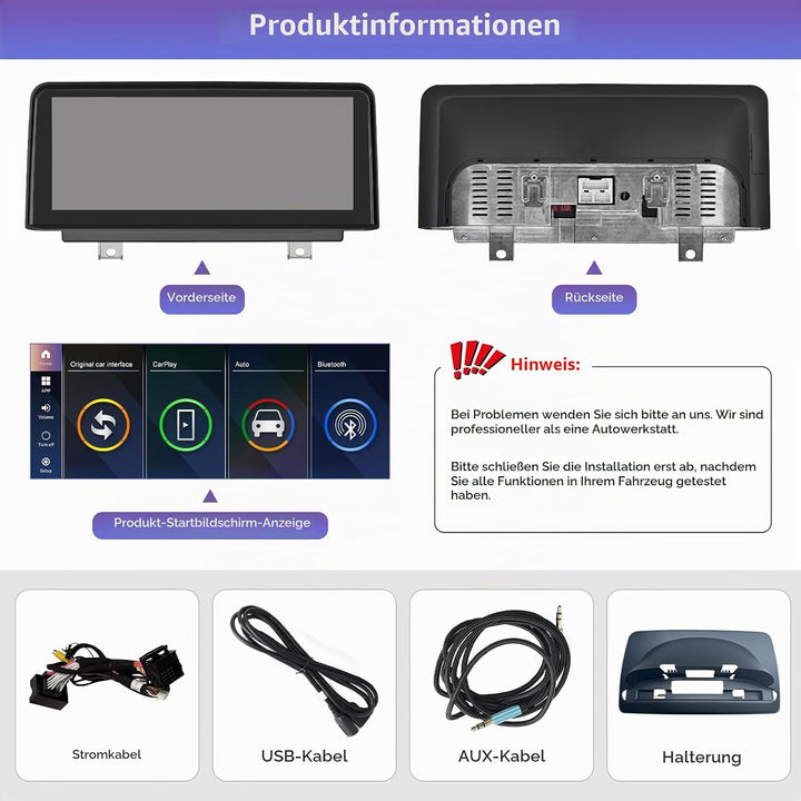 Road Top 10,25 Zoll Autoradio CarPlay für BMW 1er E81/E82/E87/E88 mit CCC