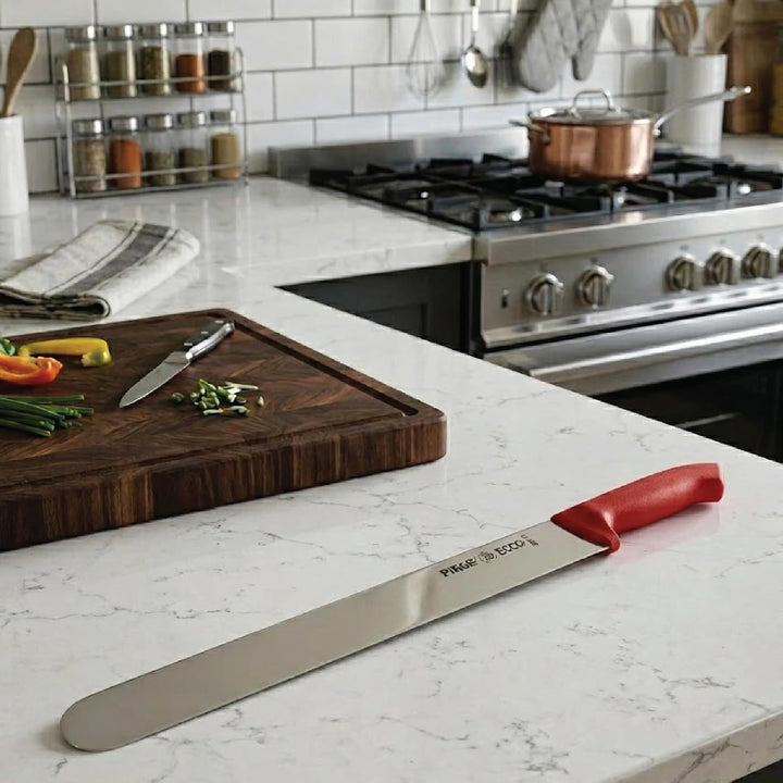 Pirge Ecco Dönermesser 50 cm Rot - Aufschnittmesser - Schärfstes Döner Langmesser - Schneidemesser -