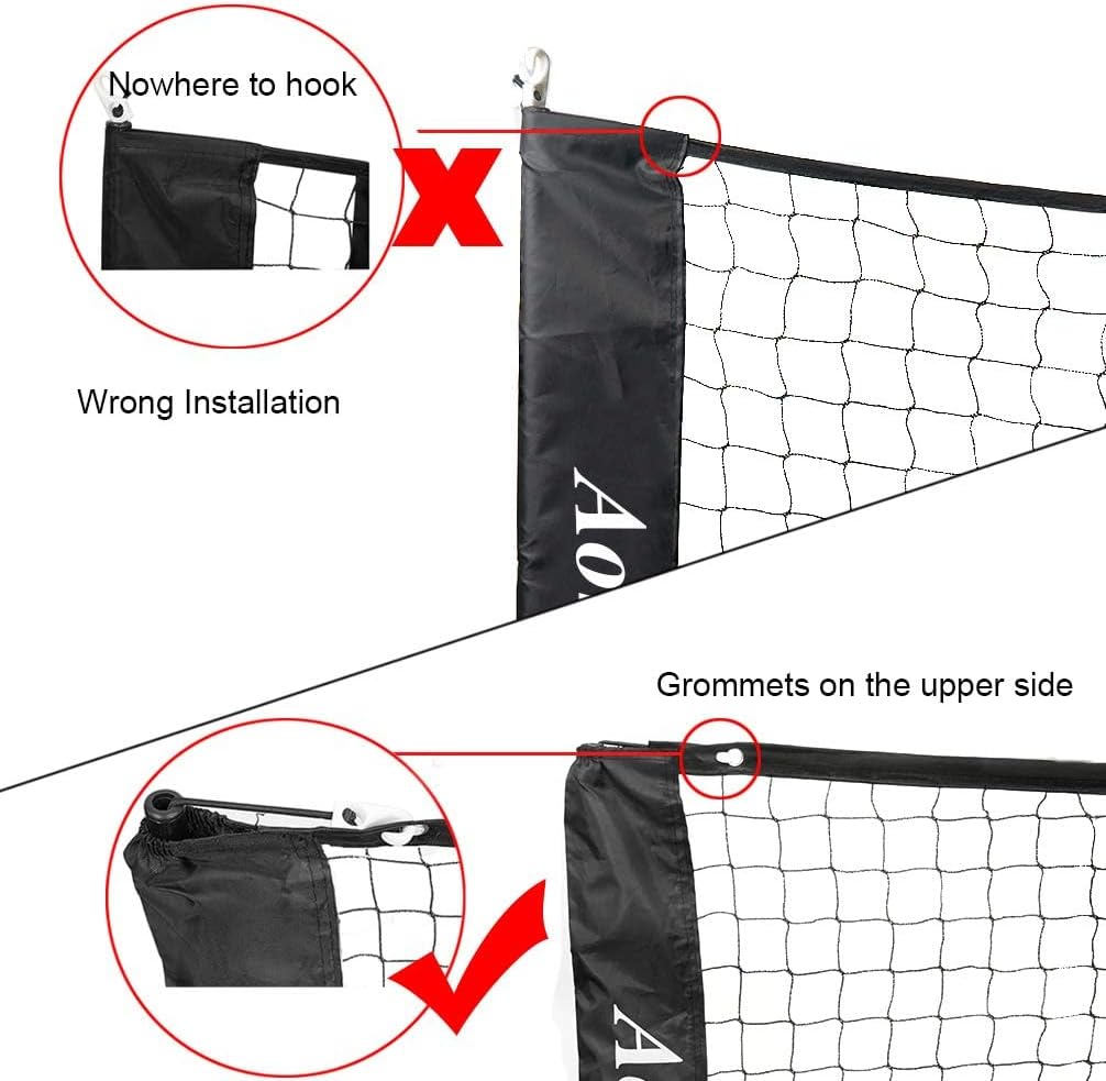 Aoneky Tennis Kit 2M/3M /6M x83cm, Metallrahmenständer und Stark PE-Tennisnetz | Tragbares Picklebal