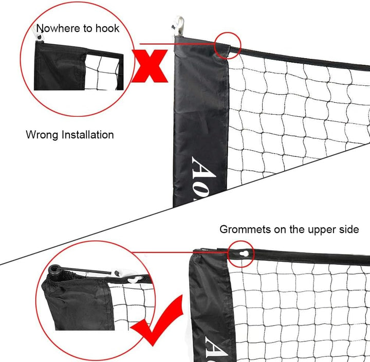 Aoneky Tennis Kit 2M/3M /6M x83cm, Metallrahmenständer und Stark PE-Tennisnetz | Tragbares Picklebal