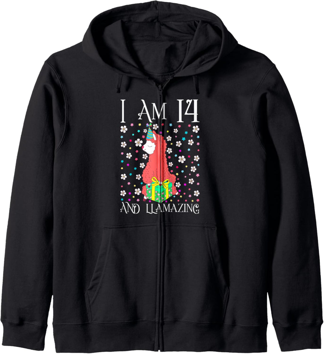 Kids I'm 14 Llamazing Gift Girl Llama Happy 14th Birthday Kapuzenjacke