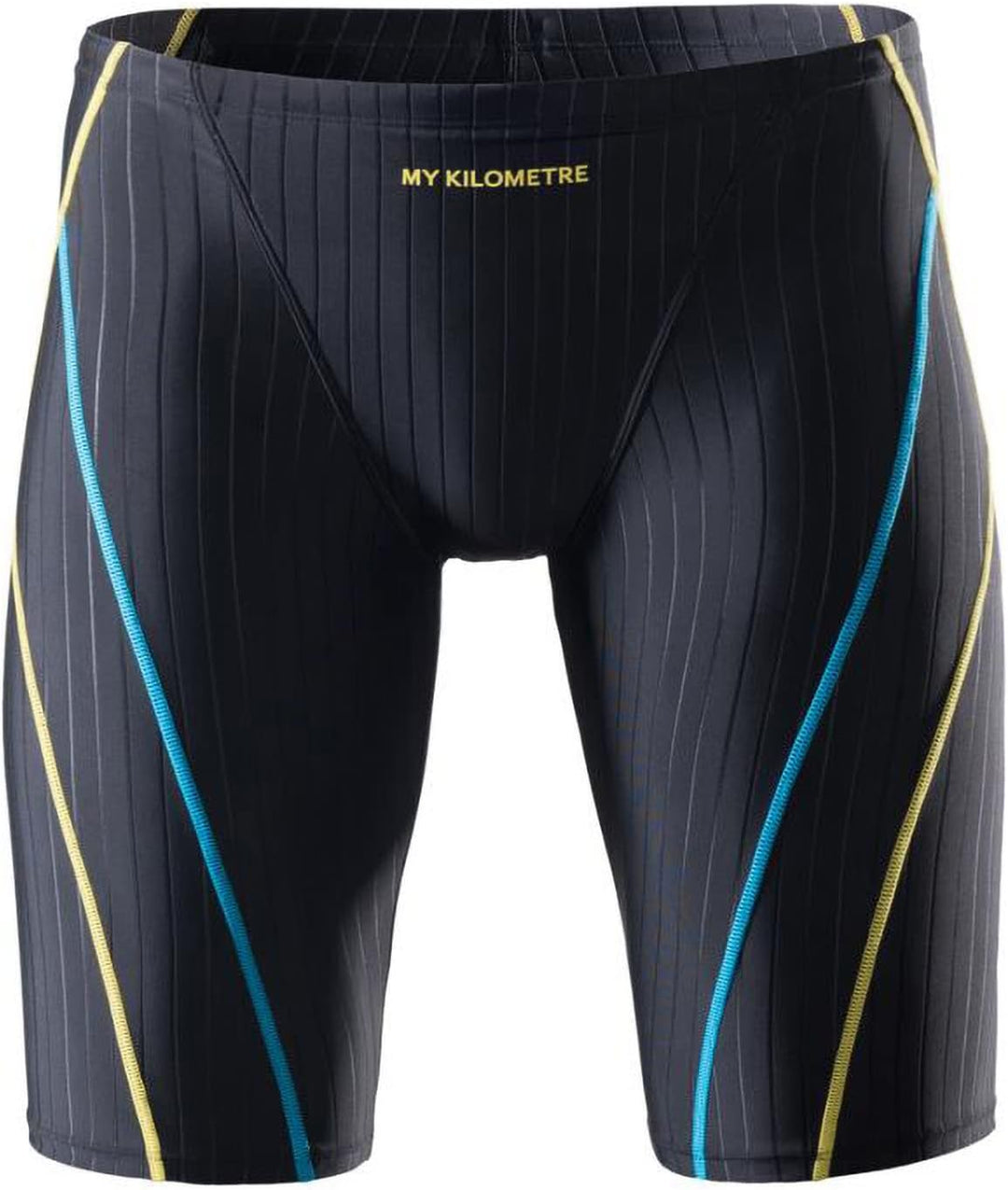 MY KILOMETRE Herren Jammers Lang Badehose Schwimmen Badeanzug Jammer Linie Schwarz S, Linie Schwarz