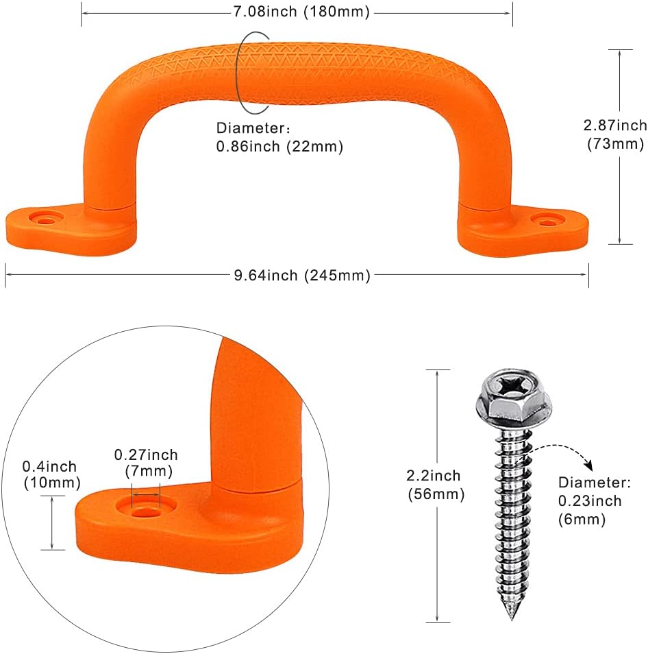 Dolibest Sicherheitsgriffe, 18cm rutschfeste Solide Handgriffe Klettergeräte Greifer Griffe für Spie