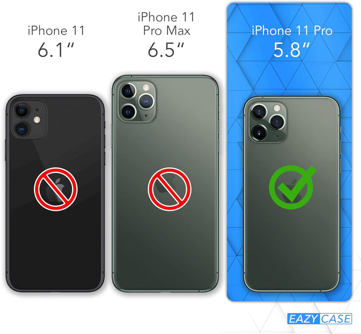 EAZY CASE Handykette kompatibel mit iPhone 11 Pro Handyhülle mit Metall Umhängeband und Ersatz Korde