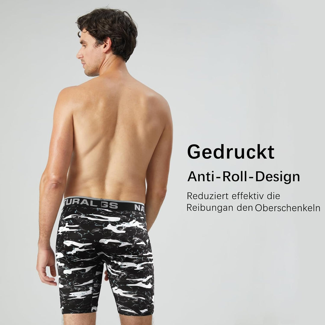 Natural Feelings 9in Boxershorts Herren Sport Unterhosen Manner Lang mit Eingriff Unterwäsche Herren