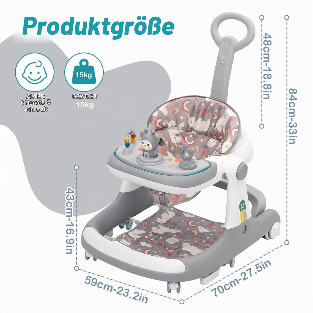 Baby Lauflernhilfe,3-in-1 Lauflernhilfe vom Sitzen zum Stehen, mehrfach abnehmbarer Modus, Unterhalt