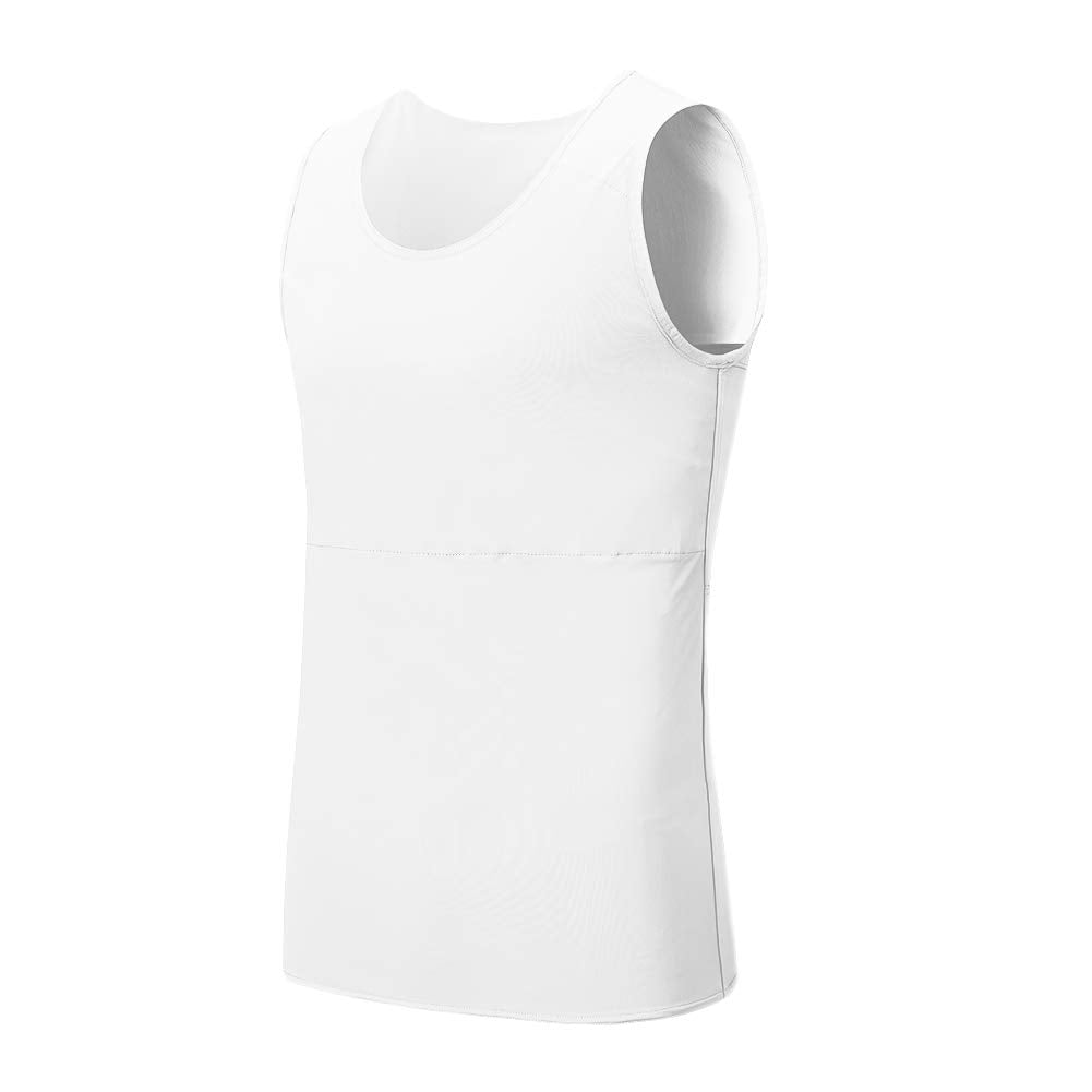 Idtswch Brustbinder für Transgender-Brustbinder, halber FTM-Binder, Brust-Kompressions-BH, M White 1