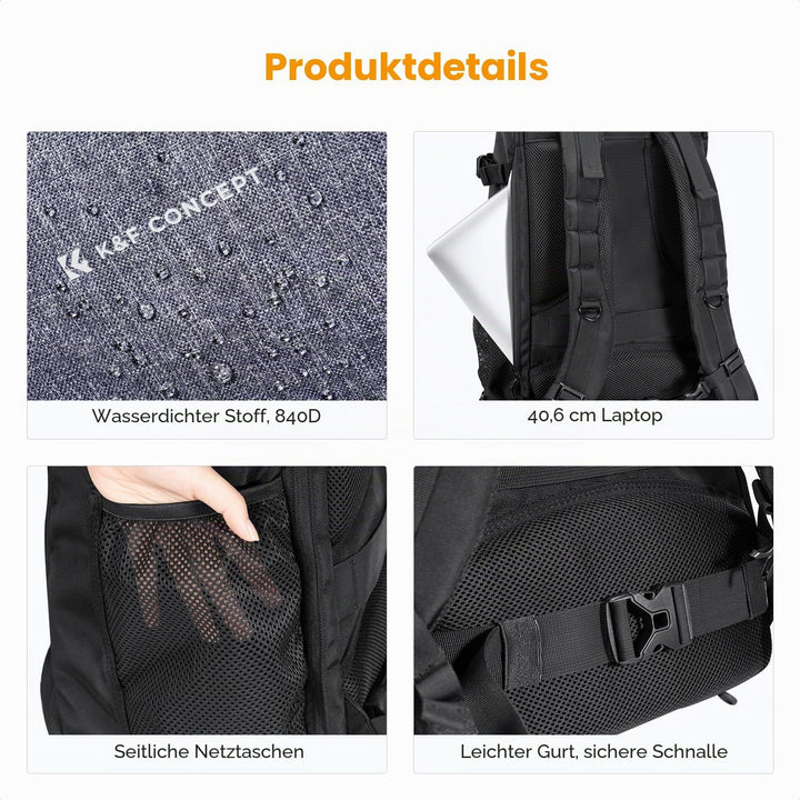 K&F CONCEPT Fotorucksack Gross Kamerarucksack 30L Wasserdicht Camera Backpack mit Regenschutz für DS