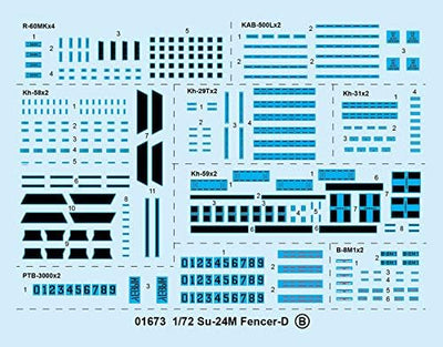 Trumpeter 001673 Su-24,Su-24m Modellbau, Hobby, Zusammenbau, detailliert, Rot/Weiss